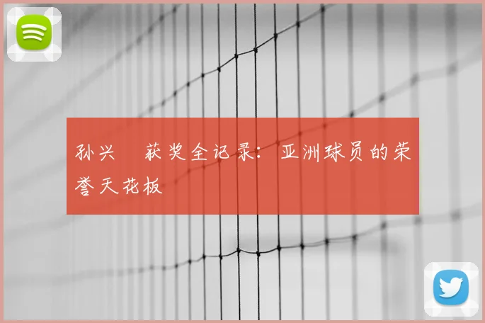 孙兴慜获奖全记录:亚洲球员的荣誉天花板